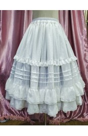 Wang Yan And Summer Cotton Lace Tiered Underskirt(Full Payment Without Shipping)